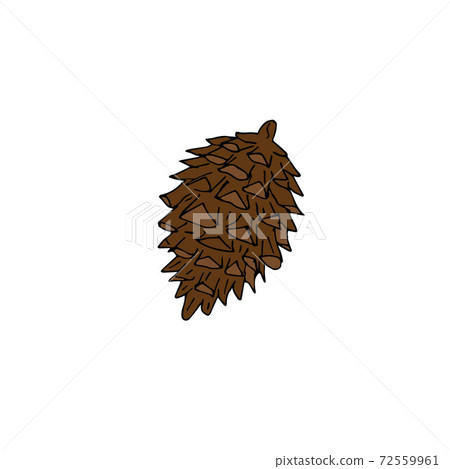 Vector hand drawn doodle sketch brown colored cone Vector hand drawn doodle sketch brown colored cone 72559961