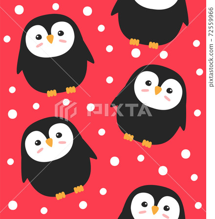 Vector seamless pattern of penguin and snow Vector seamless pattern of penguin and snow 72559966