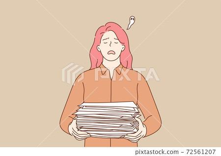Overworking, depression, frustration, deadline, mental stress, business concept 72561207