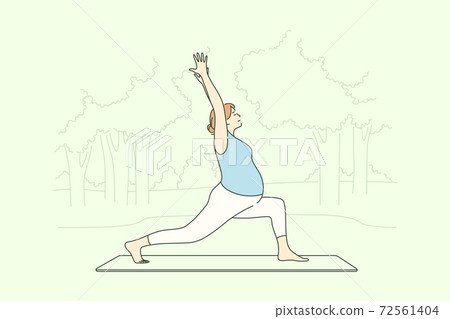 Sport, yoga, pregnancy, healthcare, training concept 72561404