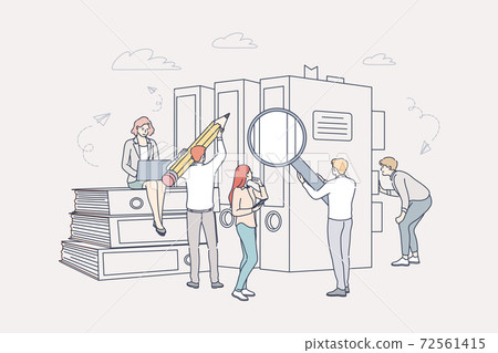 Document, business, accounting, search, teamwork concept 72561415