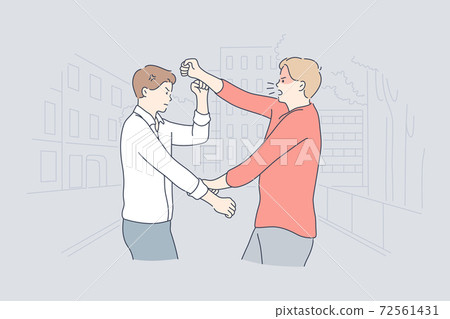 Quarrel, struggle, violence, aggression, conflict concept 72561431
