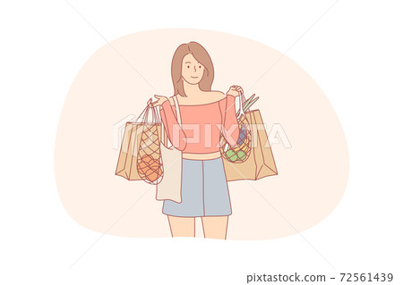 Recycling, shopping, ecology, food, zero waste concept 72561439