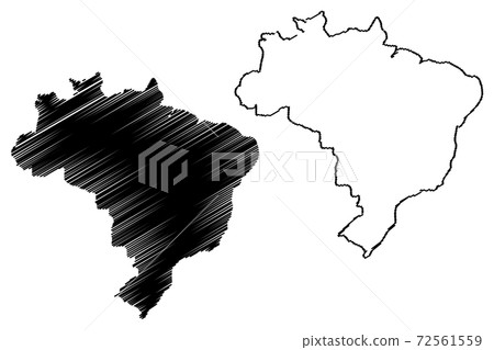 Brazil map vector illustration, scribble sketch Brazilia 72561559