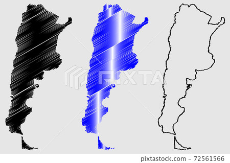 Argentina map vector illustration, scribble sketch Argentine republic Argentina map vector illustration, scribble sketch Argentine republic 72561566