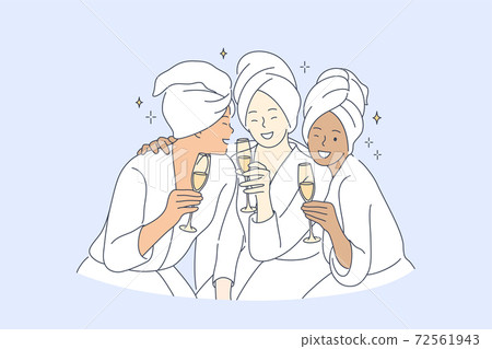 Friendship, beauty, party, recreation, drink, celebration concept 72561943