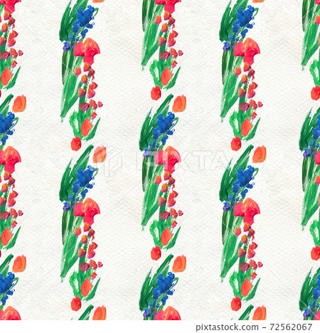 Seamless pattern with flowers. Watercolor or acrylic painting. Hand drawn floral background. Seamless pattern with flowers. Watercolor or acrylic painting. Hand drawn floral background. 72562067