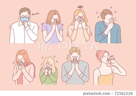 Virus, illness, allergy set concept 72562226