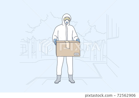 Delivery, covid19 quarantine, coronavirus, infection concept. 72562906