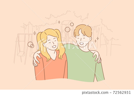 Friendship, hugging, happiness concept 72562931