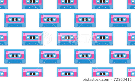 Cassette tape pattern isolated on white background 72563415