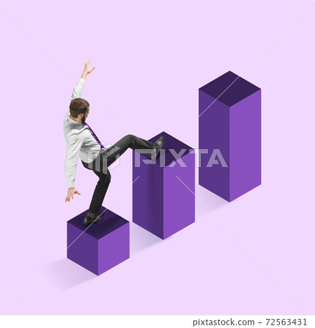 Modern design. Contemporary art. Creative conceptual and colorful collage. Office worker life concept. 72563431