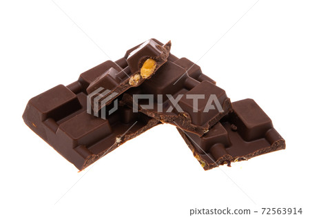 chocolate with nuts isolated 72563914