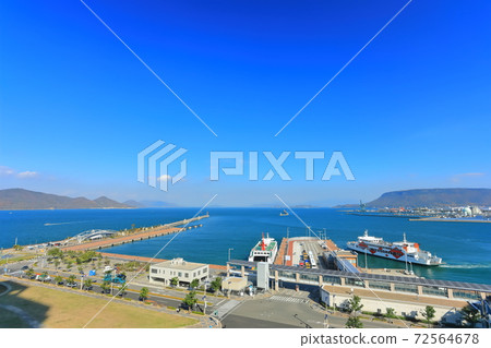 [香川縣]高松港天氣晴朗 72564678