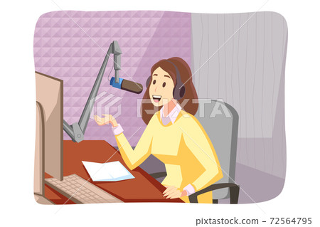 Podcasting, radio, blogging, media concept 72564795