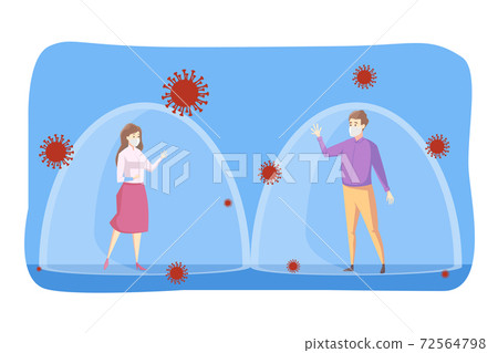 Coronavirus, social distancing, infection, protection concept Coronavirus, social distancing, infection, protection concept 72564798