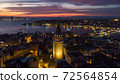 Turkey's largest city at dawn. Aerial view of Galata tower in Istanbul, Turkie. European part of the city. 72564854