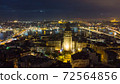 Turkey's largest city at dawn. Aerial view of Galata tower in Istanbul, Turkie. European part of the city. 72564856
