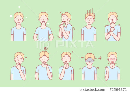 Kids emotions and facial expressions set Kids emotions and facial expressions set 72564871