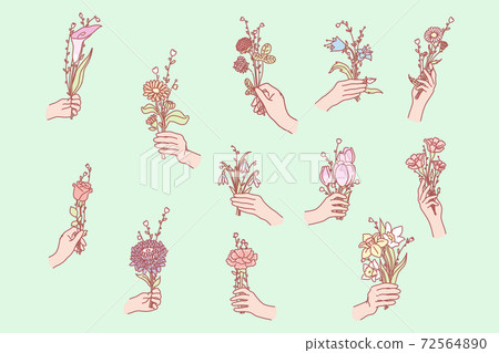 Bunch of flowers in hand 72564890