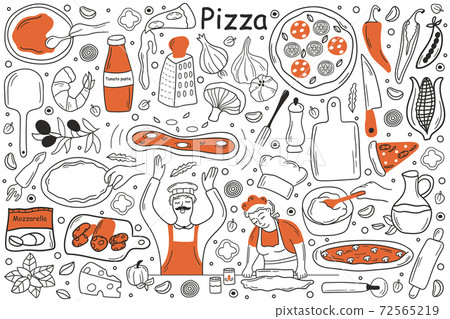Pizza doodle set 72565219