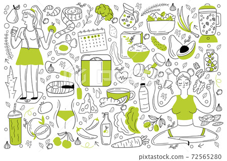 Diet doodle set Diet doodle set 72565280