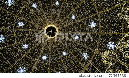 Christmas illumination on the streets of Moscow. 72565588