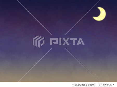 Simple night sky image of crescent moon Simple night sky image of crescent moon 72565907