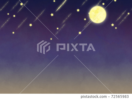 Night sky image of full moon and shooting star Night sky image of full moon and shooting star 72565983