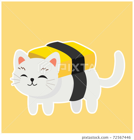 cute kitty cat in sushi, egg roll sushi, cute kitty cat in sushi, egg roll sushi, 72567446