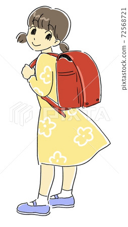 Cartoon girl with school bag Stock Vector by ©clairev 5204512