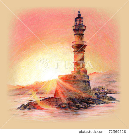 Lighthouse at sunset, Chania, Crete, Greece Lighthouse at sunset, Chania, Crete, Greece 72569228