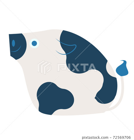 Cow deformed character illustration material Cow deformed character illustration material 72569706