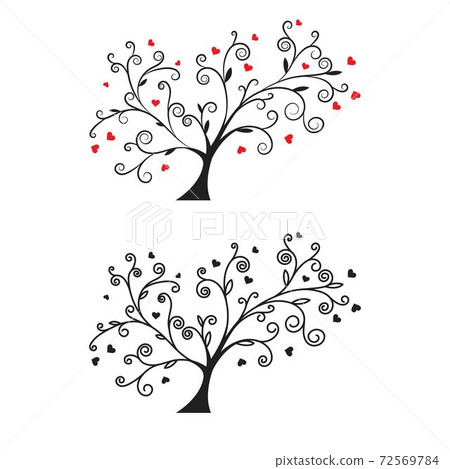 tree branch love vector ilustration design tree branch love vector ilustration design 72569784
