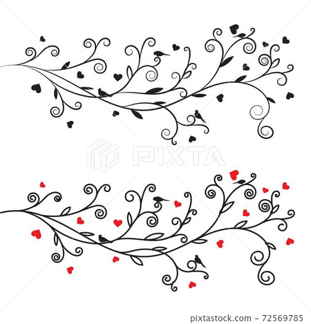 tree branch love vector ilustration design tree branch love vector ilustration design 72569785