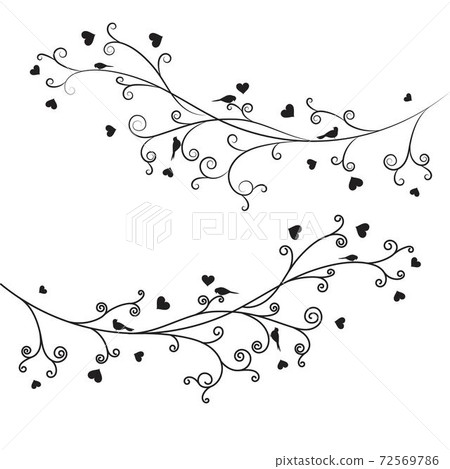 tree branch love vector ilustration design 72569786