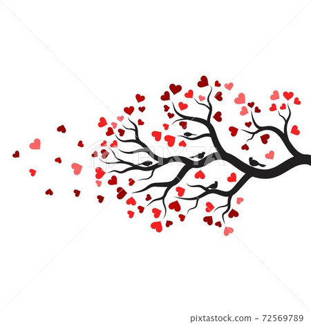 tree branch love vector ilustration design 72569789