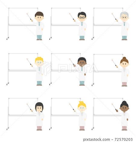 Doctor's illustration set explained on the... - Stock Illustration ...