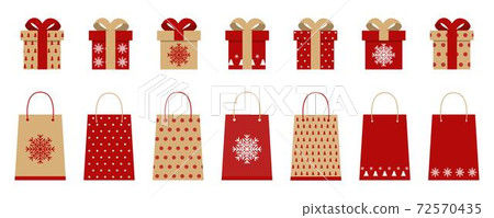 Set of craft gift boxes and bags 72570435