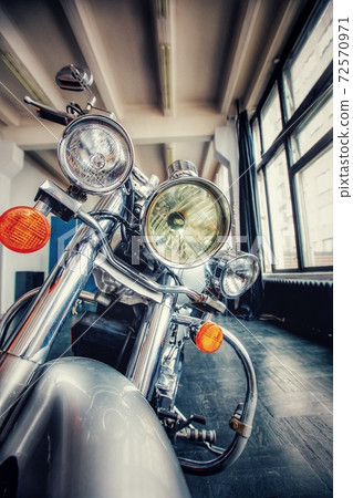 Large silver motorcycle cruiser Large silver motorcycle cruiser 72570971