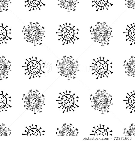 Seamless pattern of coronavirus microbes.... - Stock Illustration ...