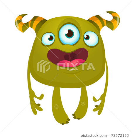 Angry cartoon monster. Vector illustration of funny horned monster character Angry cartoon monster. Vector illustration of funny horned monster character 72572133