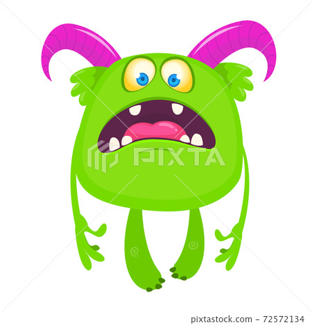 Angry cartoon monster. Vector illustration of funny horned monster character Angry cartoon monster. Vector illustration of funny horned monster character 72572134