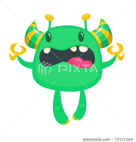 Angry cartoon monster. Vector illustration of funny horned monster character Angry cartoon monster. Vector illustration of funny horned monster character 72572164