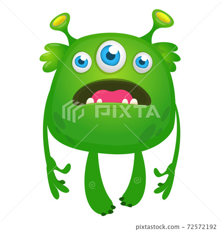 Angry cartoon monster. Vector illustration of funny horned monster character Angry cartoon monster. Vector illustration of funny horned monster character 72572192