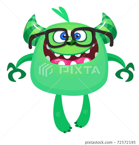 Angry cartoon monster. Vector illustration of funny horned monster character Angry cartoon monster. Vector illustration of funny horned monster character 72572195