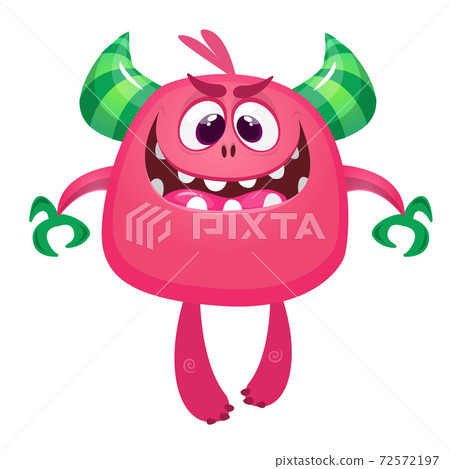 Angry cartoon monster. Vector illustration of funny horned monster character Angry cartoon monster. Vector illustration of funny horned monster character 72572197