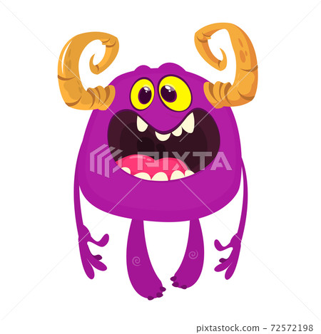 Angry cartoon monster. Vector illustration of funny horned monster character Angry cartoon monster. Vector illustration of funny horned monster character 72572198