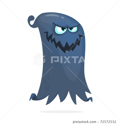 Happy cartoon flying monster smiling. Vector illustration of funny ghost character Happy cartoon flying monster smiling. Vector illustration of funny ghost character 72572532