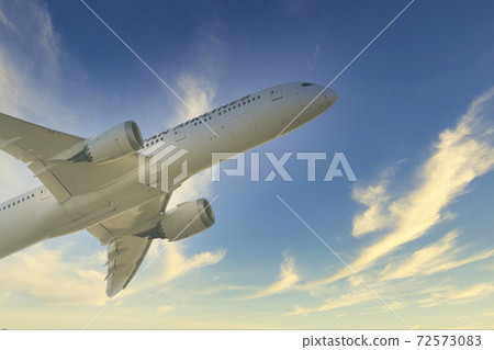 [Background composition of JAL aircraft that took off over Jonanjima] 72573083